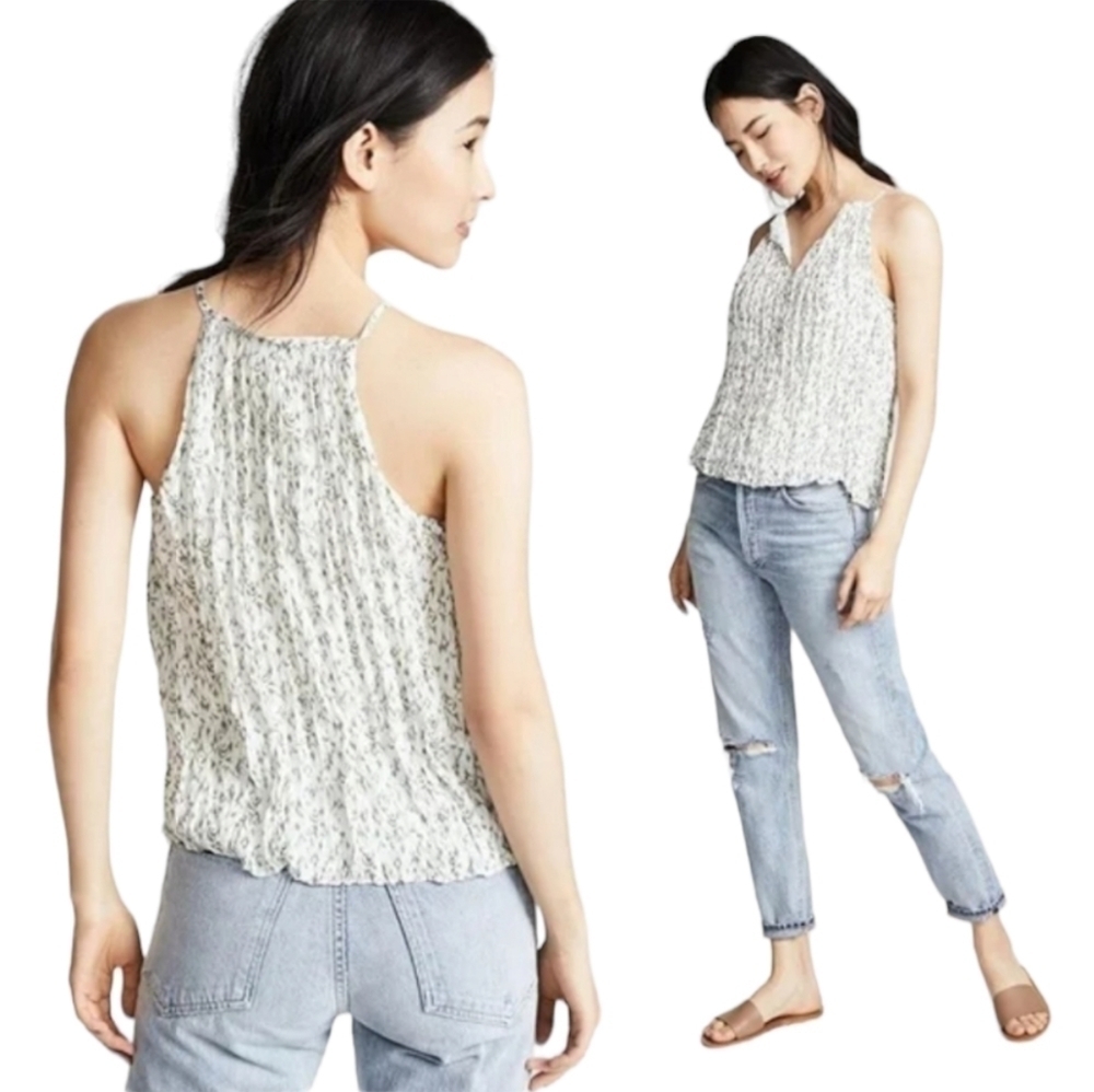 Joie Hirota Silk Crepe Moss Halter Top